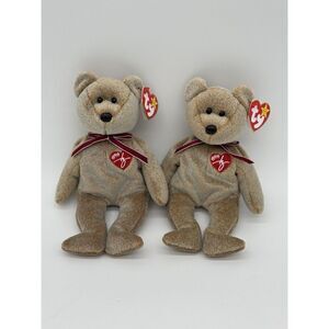 TY Beanie Baby 1999 The Signature Bear Stuffed Animal Toy NEW LOT OF 2